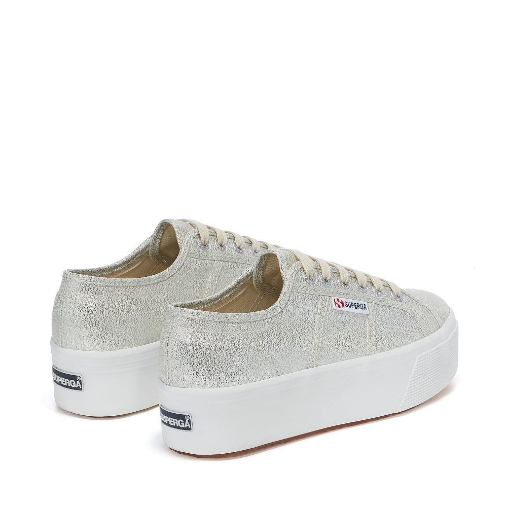 Superga 2790 Lame Yellow Platform Sneakers - Women's Sneakers USA | US6154978